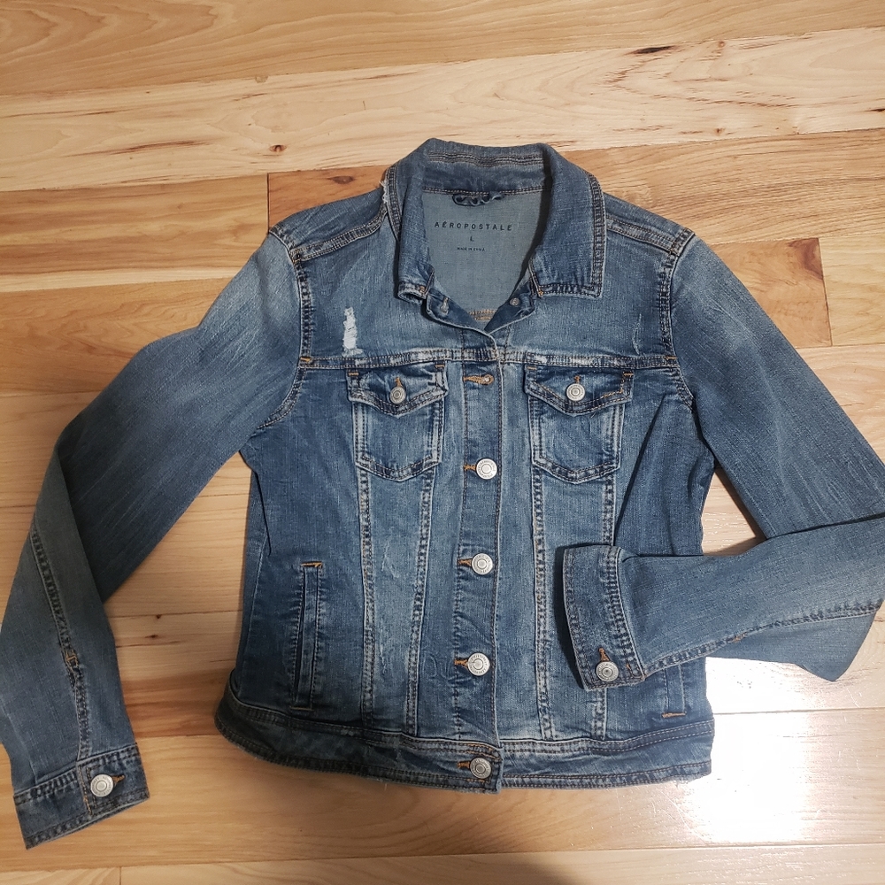 Distressed jean Jacket